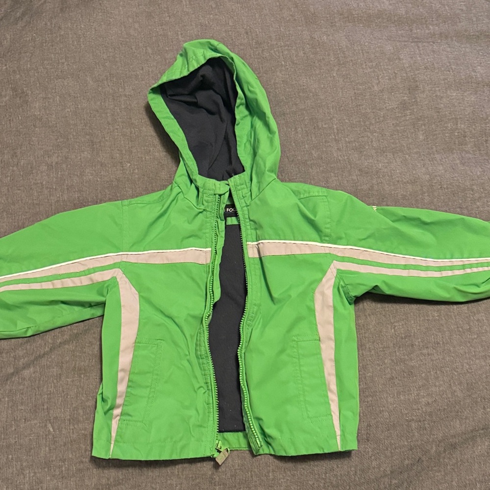 London Fog Green Kids Raincoat with Reflective Accents
